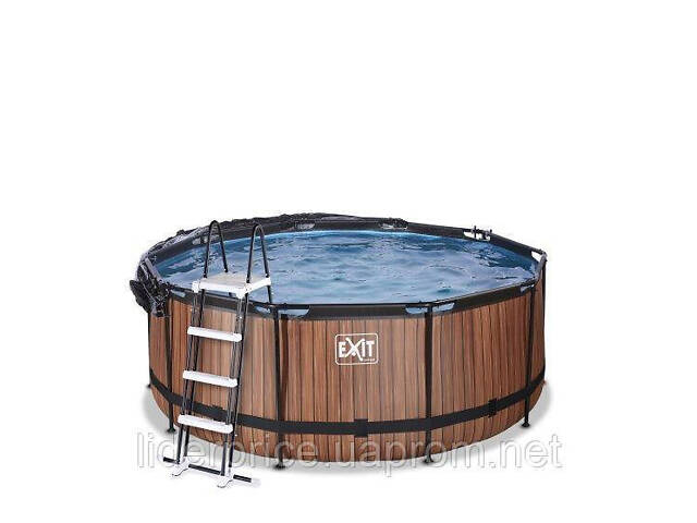 Каркасний басейн з куполом EXIT чорна шкіра 360х122 см, пісочний фільтр+тепловий насос, оригінал!! - Фото 2