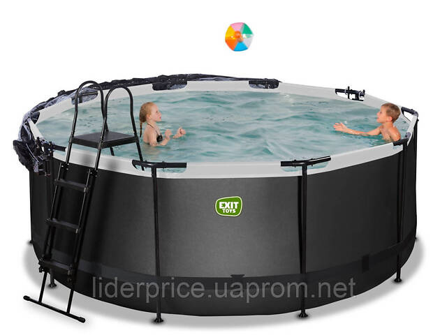 Каркасний басейн з куполом EXIT чорна шкіра 360х122 см, пісочний фільтр+тепловий насос, оригінал!! - Фото 7