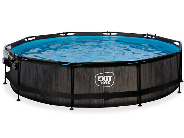 Бассейн круглый каркасный 360 х 76 см с куполом EXIT 'черное дерево', для детей, дачи - Фото 5
