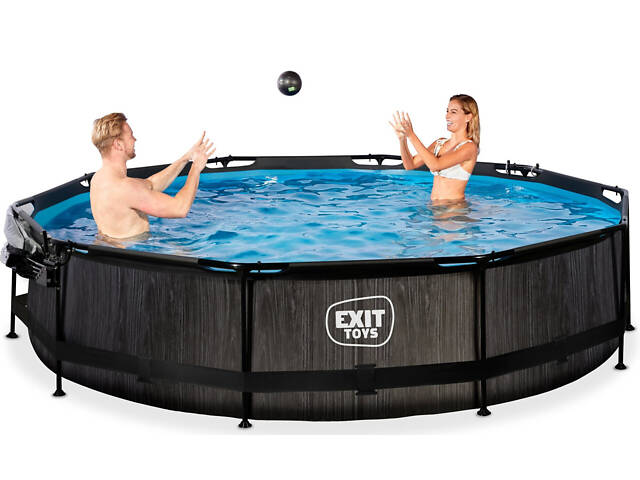 Бассейн круглый каркасный 360 х 76 см с куполом EXIT 'черное дерево', для детей, дачи - Фото 6