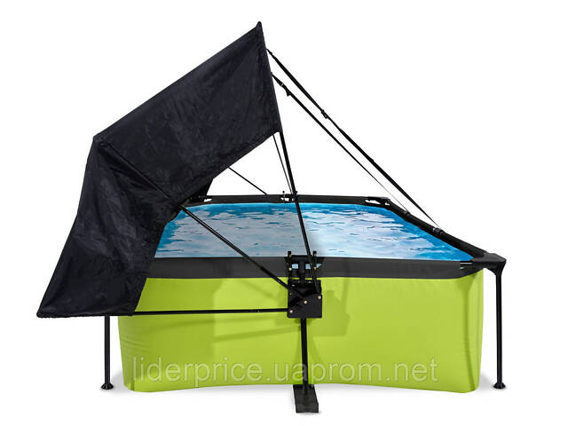 Басейн прямокутний з тентом EXIT лайм 220х150х65 см, паперовий фільтр, оригінал!! - Фото 4