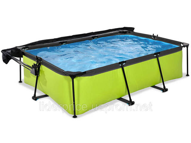 Басейн прямокутний з тентом EXIT лайм 220х150х65 см, паперовий фільтр, оригінал!! - Фото 5