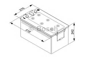 Батарея акумуляторна Bosch 12В 225Аг 1150А(EN) L+