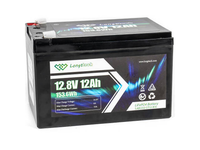 Батарея LiFePo4 Longttech LiFePO4 12.8V - 12Ah (LAR1212-LT12-R32) - Фото 1