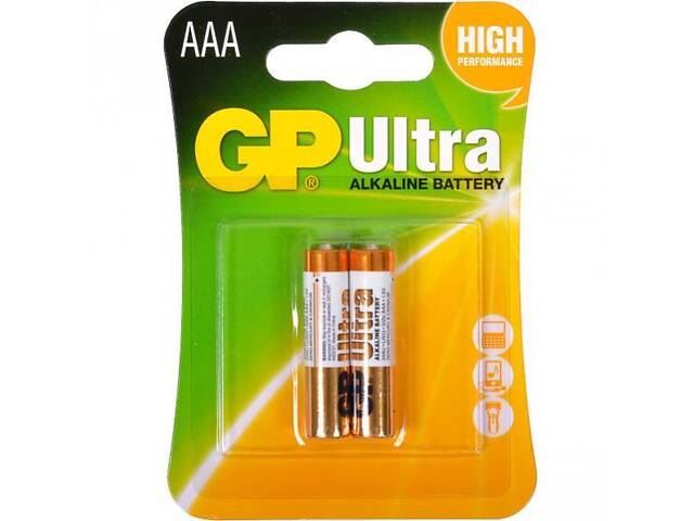 Батарейка GP ULTRA ALKALINE, 24AUHM-2UE2 LR03, AAA (2шт бл.) - Фото 1