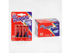 Батарейки 'PASS' C 56888 (20) Alcaline, пальчикові, АА 1.5V, ЦІНА ЗА 48 ШТУК В БЛОЦІ