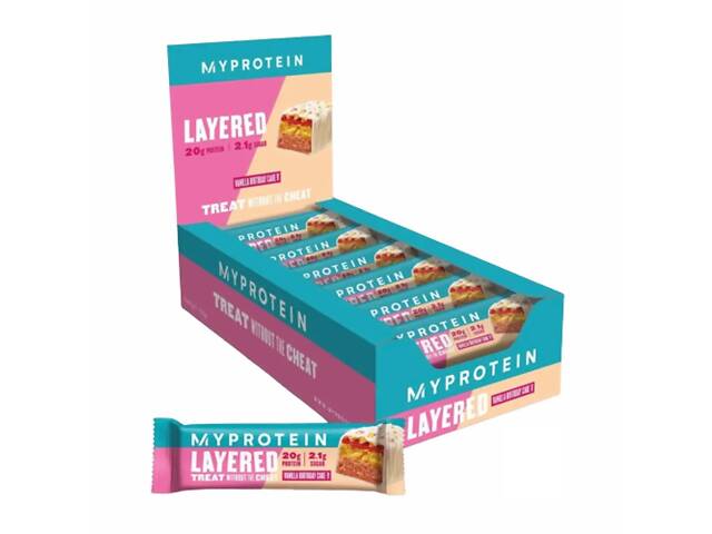 Батончики протеїнові Myprotein Layered Bar 12x60 g (1086-2022-09-0885) - Фото 1