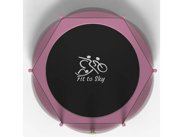 Батут FitToSky 140см с сеткой розовый - Фото 2