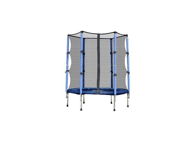 Батут FitToSky 140см с сеткой синий - Фото 1