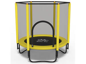Батут FitToSky 152см Black с сеткой желтый
