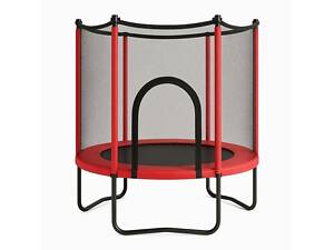 Батут FitToSky 152см Black з сіткою червоний