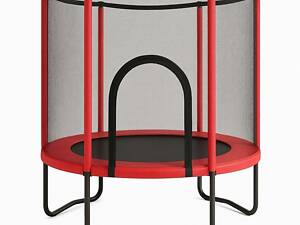 Батут FitToSky 152см Black с сеткой, красный