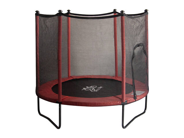 Батут FitToSky 152см Black с сеткой, красный - Фото 4