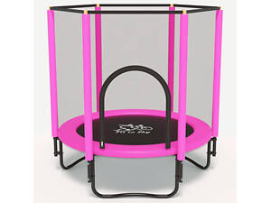 Батут FitToSky 152см Black с сеткой розовый