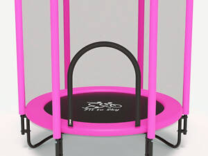 Батут FitToSky 152см Black с сеткой розовый