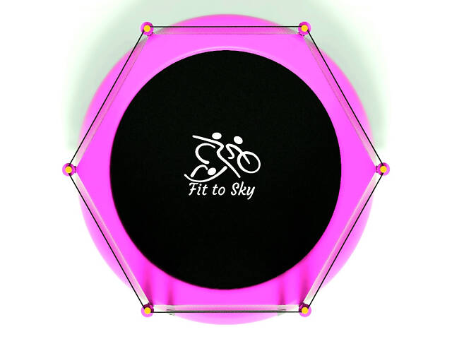 Батут FitToSky 152см Black с сеткой розовый - Фото 2