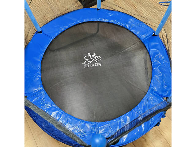 Батут FitToSky 152см Black с сеткой розовый - Фото 4