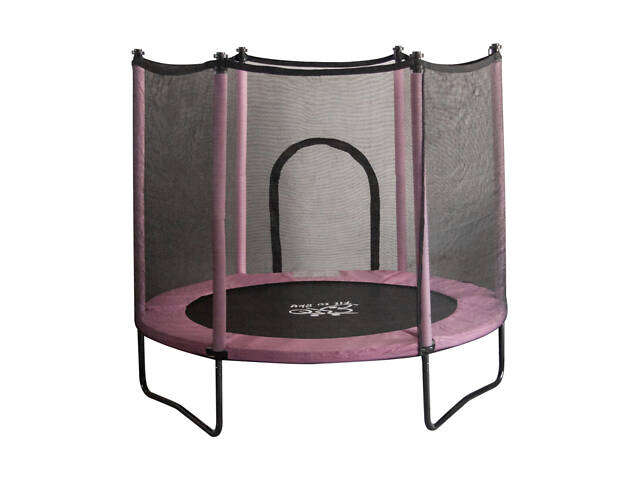 Батут FitToSky 152см Black с сеткой розовый - Фото 9