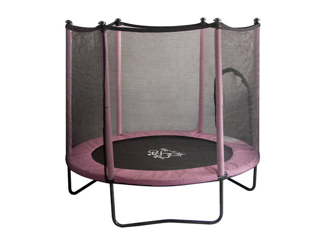 Батут FitToSky 152см Black с сеткой розовый - Фото 10