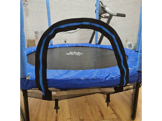 Батут FitToSky 152см Black с сеткой, синий - Фото 4