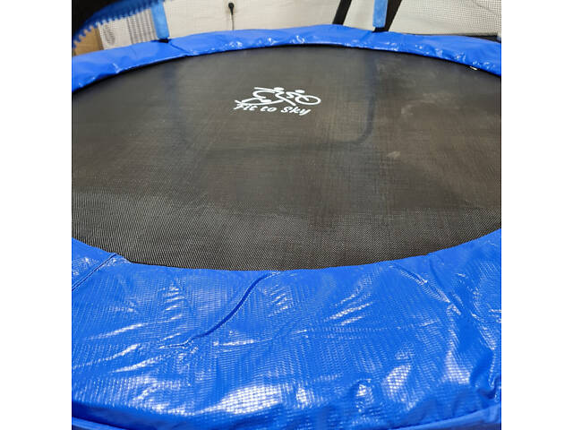 Батут FitToSky 152см Black с сеткой, синий - Фото 6