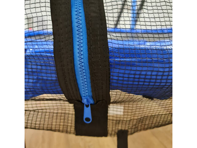 Батут FitToSky 152см Black с сеткой, синий - Фото 7
