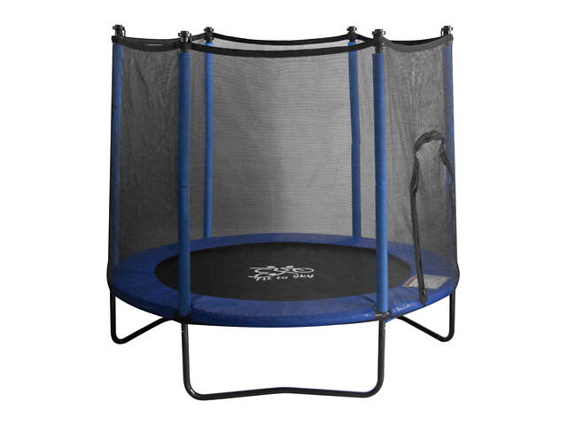 Батут FitToSky 152см Black с сеткой, синий - Фото 9