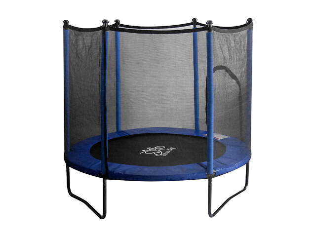 Батут FitToSky 152см Black с сеткой, синий - Фото 10