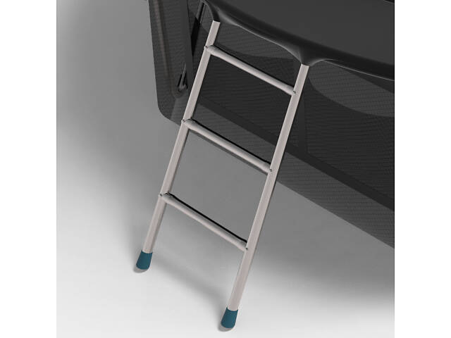 Батут FitToSky 183см с внутренной сеткой и лесенкой 36 пружын чёрный - Фото 4