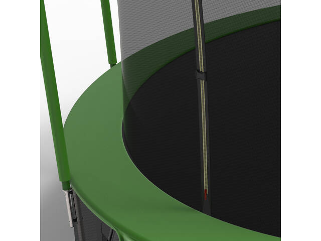 Батут FitToSky 183см с внутренной сеткой и лесенкой 36 пружын зелёный - Фото 5