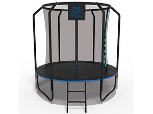 Батут FitToSky 252см Black Premium з сіткою та драбинкою 48 пружин