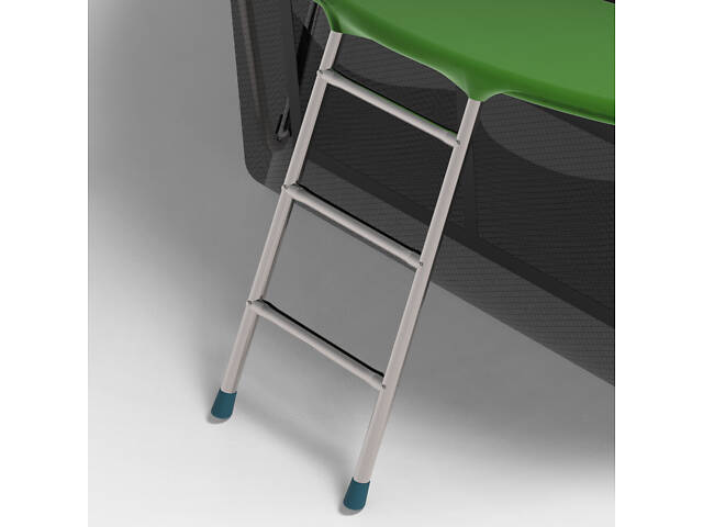 Батут FitToSky 252см с внутренной сеткой и лесенкой 48 пружын зелёный - Фото 2