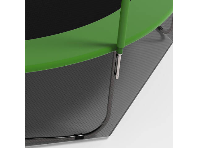 Батут FitToSky 252см с внутренной сеткой и лесенкой 48 пружын зелёный - Фото 3