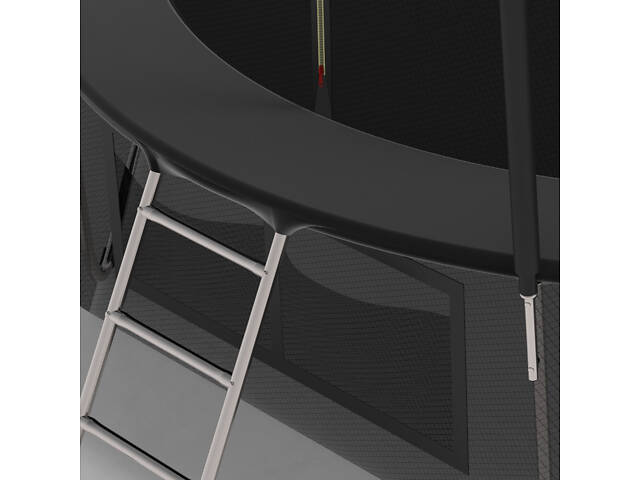 Батут FitToSky 312см с внутренной сеткой и лесенкой 60 пружын чёрный - Фото 7