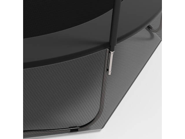 Батут FitToSky 374см с внутренной сеткой и лесенкой чёрный - Фото 4