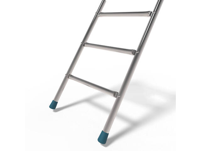 Батут FitToSky 374см с внутренной сеткой и лесенкой чёрный - Фото 8