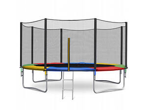 Батут Just Fun 404 см Multicolor внешняя сетка + лестница