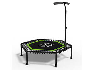 Батут с ручкой FitToSky 127 см для фитнеса зеленый