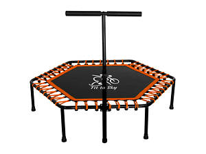 Батут з ручкою FitToSky 127 см для фітнесу помаранчевий