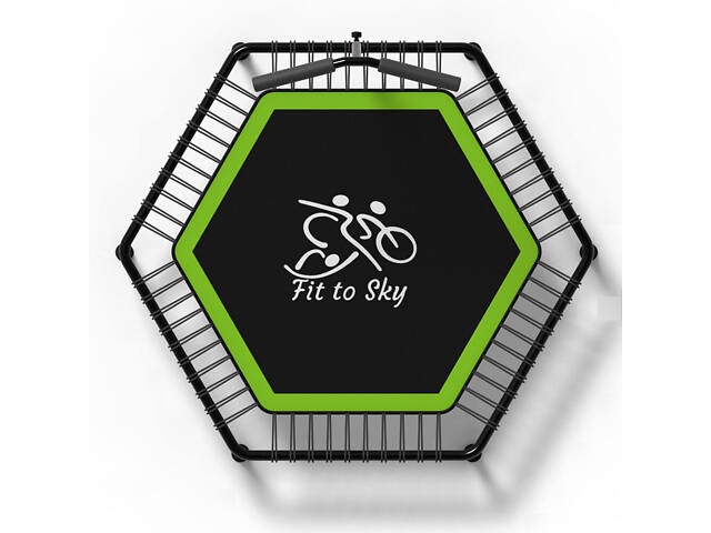 Батут с ручкой FitToSky 127 см для фитнеса зеленый - Фото 3