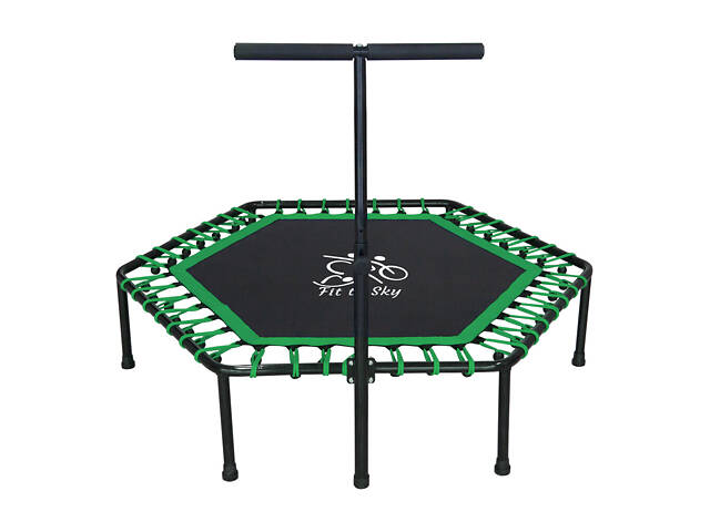 Батут с ручкой FitToSky 127 см для фитнеса зеленый - Фото 5