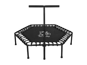 Батут с ручкой FitToSky 127см для фитнеса черный