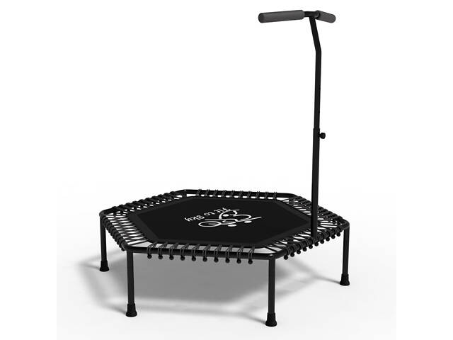 Батут с ручкой FitToSky 127см для фитнеса черный - Фото 2
