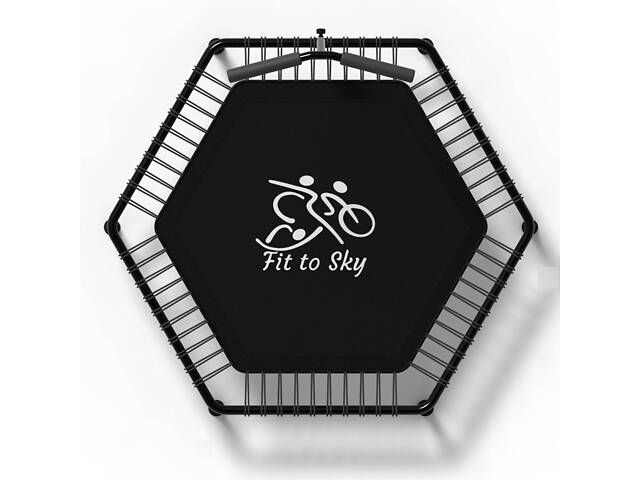 Батут с ручкой FitToSky 127см для фитнеса черный - Фото 4