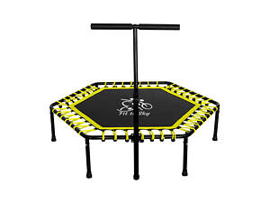 Батут с ручкой FitToSky 127см для фитнеса желтий