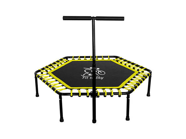 Батут с ручкой FitToSky 127см для фитнеса желтий - Фото 1