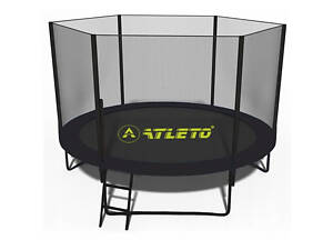 Батут с сеткой и лестницей 252 см Atleto Black