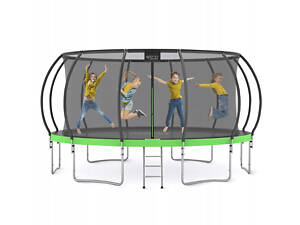 Батут с внутренней сеткой 4FIZJO PRO 16FT 496 см Black/Green (P-5907739319241)