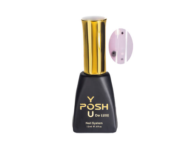 База для гель-лака камуфлирующая YouPOSH De luxe French Rubber Base № 07 72 Фиалковый с чёрными и белыми блёстками