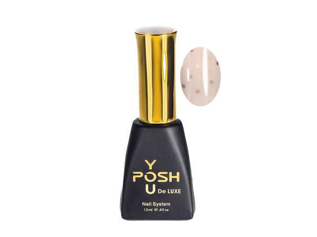 База для гель-лака камуфлирующая YouPOSH De luxe French Rubber Base № 71 Молочный с чёрными и белыми блёстками